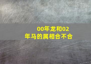 00年龙和02年马的属相合不合