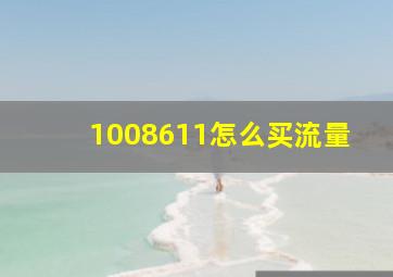 1008611怎么买流量