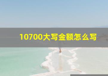 10700大写金额怎么写