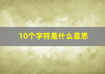 10个字符是什么意思