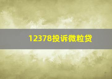 12378投诉微粒贷