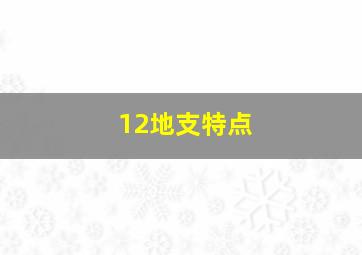 12地支特点