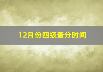 12月份四级查分时间