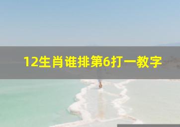 12生肖谁排第6打一教字