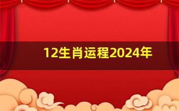 12生肖运程2024年