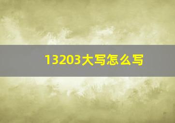 13203大写怎么写