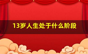 13岁人生处于什么阶段