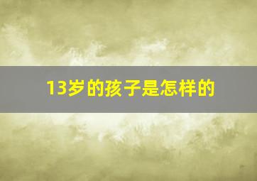 13岁的孩子是怎样的