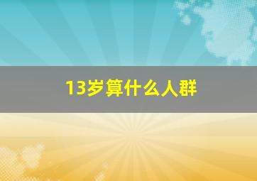 13岁算什么人群