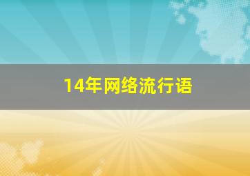 14年网络流行语