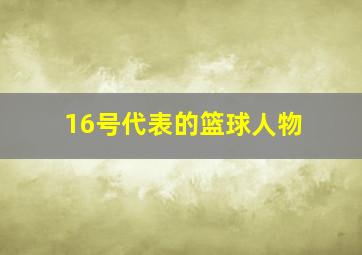 16号代表的篮球人物