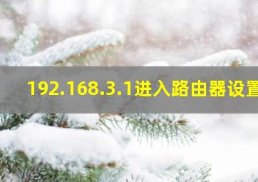 192.168.3.1进入路由器设置