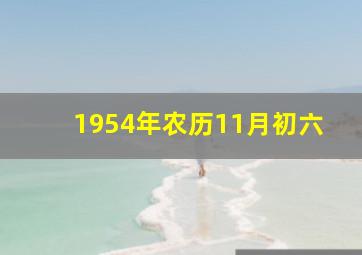 1954年农历11月初六