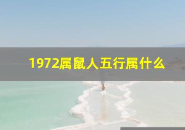 1972属鼠人五行属什么