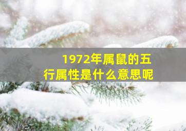 1972年属鼠的五行属性是什么意思呢