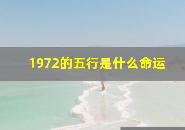 1972的五行是什么命运