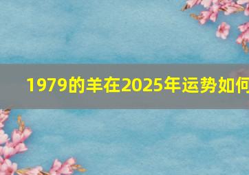 1979的羊在2025年运势如何