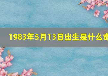 1983年5月13日出生是什么命