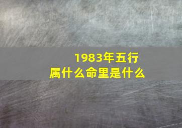 1983年五行属什么命里是什么