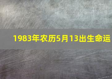 1983年农历5月13出生命运