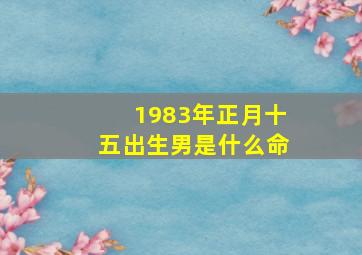 1983年正月十五出生男是什么命