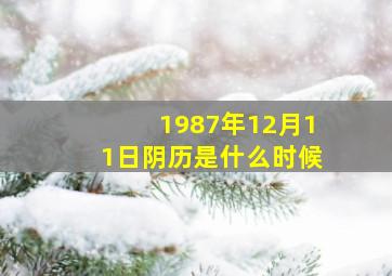 1987年12月11日阴历是什么时候