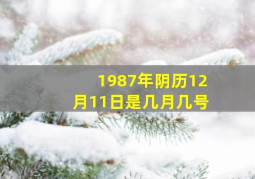 1987年阴历12月11日是几月几号