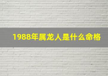 1988年属龙人是什么命格