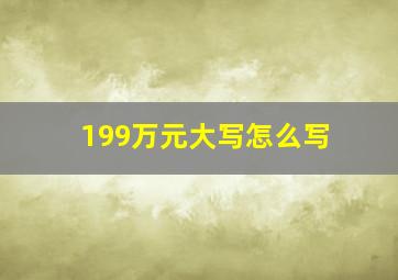 199万元大写怎么写