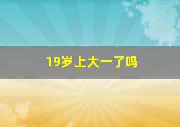 19岁上大一了吗