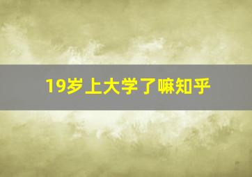 19岁上大学了嘛知乎