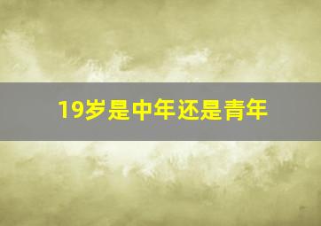 19岁是中年还是青年