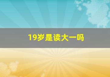 19岁是读大一吗