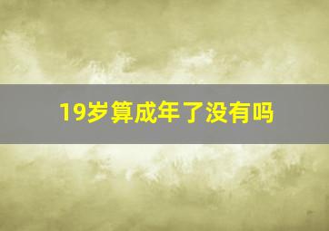 19岁算成年了没有吗