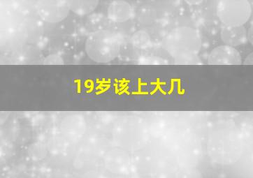 19岁该上大几