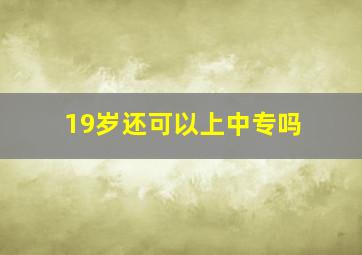 19岁还可以上中专吗