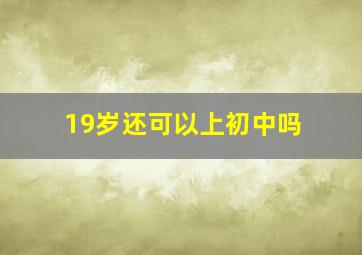 19岁还可以上初中吗