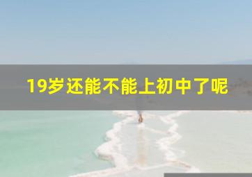 19岁还能不能上初中了呢