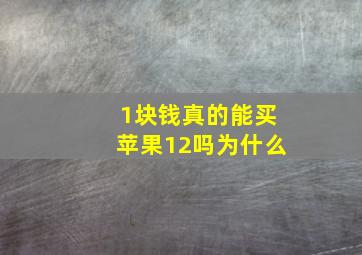 1块钱真的能买苹果12吗为什么