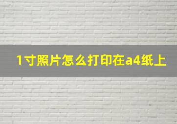 1寸照片怎么打印在a4纸上