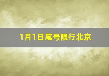 1月1日尾号限行北京