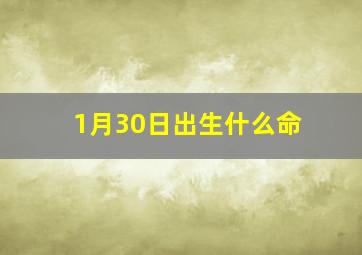 1月30日出生什么命