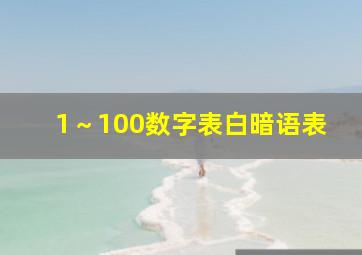 1～100数字表白暗语表