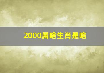 2000属啥生肖是啥