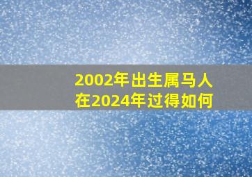 2002年出生属马人在2024年过得如何