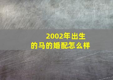 2002年出生的马的婚配怎么样