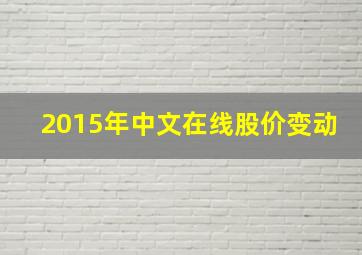 2015年中文在线股价变动