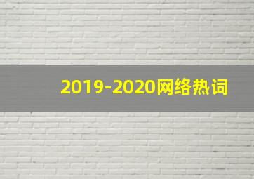 2019-2020网络热词