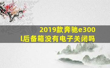 2019款奔驰e300l后备箱没有电子关闭吗