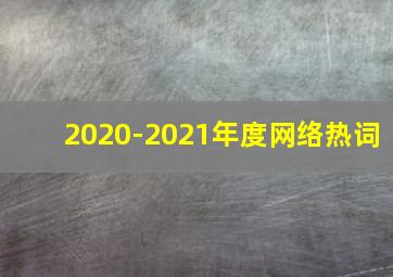 2020-2021年度网络热词